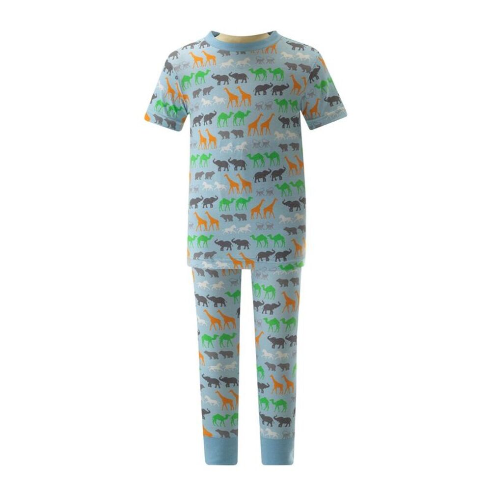 Rachel Riley Noah's Ark Animal Pajama, Blue